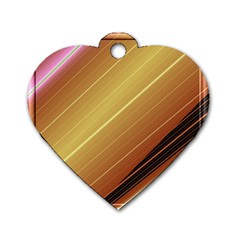 Diagonal Color Fractal Stripes In 3d Glass Frame Dog Tag Heart (one Side) by Simbadda