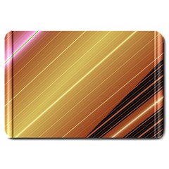 Diagonal Color Fractal Stripes In 3d Glass Frame Large Doormat  by Simbadda