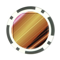 Diagonal Color Fractal Stripes In 3d Glass Frame Poker Chip Card Guard by Simbadda