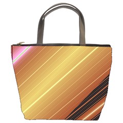 Diagonal Color Fractal Stripes In 3d Glass Frame Bucket Bags by Simbadda