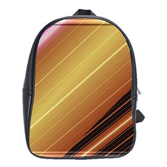 Diagonal Color Fractal Stripes In 3d Glass Frame School Bags(large)  by Simbadda