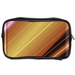 Diagonal Color Fractal Stripes In 3d Glass Frame Toiletries Bags by Simbadda