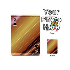 Diagonal Color Fractal Stripes In 3d Glass Frame Playing Cards 54 (mini)  by Simbadda