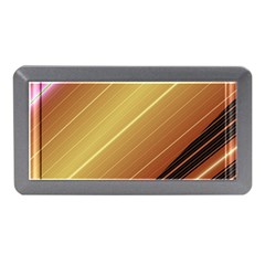 Diagonal Color Fractal Stripes In 3d Glass Frame Memory Card Reader (mini) by Simbadda