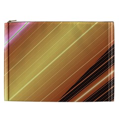 Diagonal Color Fractal Stripes In 3d Glass Frame Cosmetic Bag (xxl)  by Simbadda