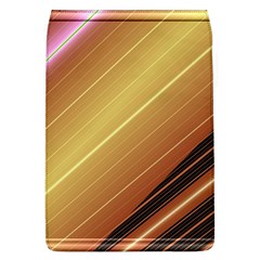 Diagonal Color Fractal Stripes In 3d Glass Frame Flap Covers (l)  by Simbadda