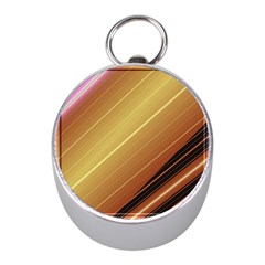 Diagonal Color Fractal Stripes In 3d Glass Frame Mini Silver Compasses by Simbadda