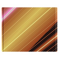 Diagonal Color Fractal Stripes In 3d Glass Frame Double Sided Flano Blanket (medium)  by Simbadda