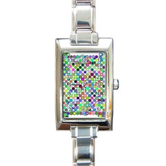 Colorful Dots Balls On White Background Rectangle Italian Charm Watch by Simbadda