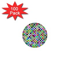 Colorful Dots Balls On White Background 1  Mini Buttons (100 Pack)  by Simbadda