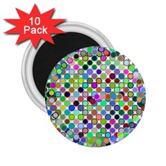 Colorful Dots Balls On White Background 2 25  Magnets (10 Pack)  by Simbadda