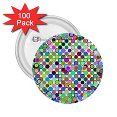 Colorful Dots Balls On White Background 2 25  Buttons (100 Pack)  by Simbadda