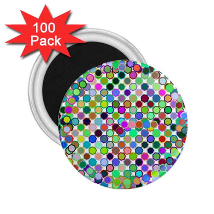 Colorful Dots Balls On White Background 2.25  Magnets (100 pack) 