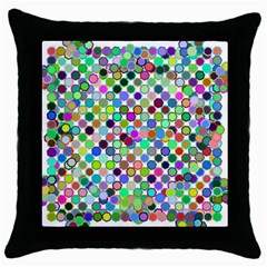 Colorful Dots Balls On White Background Throw Pillow Case (black) by Simbadda