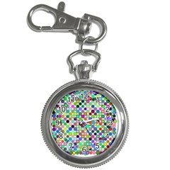 Colorful Dots Balls On White Background Key Chain Watches by Simbadda