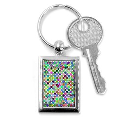 Colorful Dots Balls On White Background Key Chains (rectangle)  by Simbadda