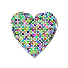 Colorful Dots Balls On White Background Heart Magnet by Simbadda