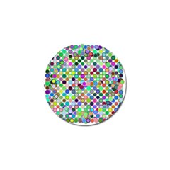 Colorful Dots Balls On White Background Golf Ball Marker by Simbadda