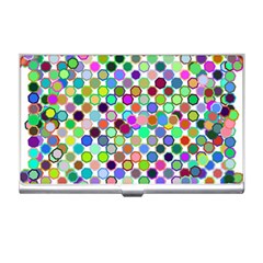 Colorful Dots Balls On White Background Business Card Holders by Simbadda