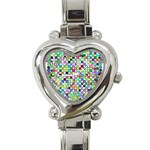 Colorful Dots Balls On White Background Heart Italian Charm Watch Front