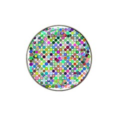 Colorful Dots Balls On White Background Hat Clip Ball Marker by Simbadda