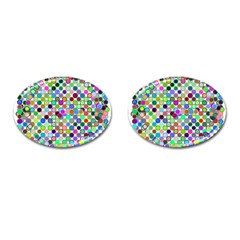 Colorful Dots Balls On White Background Cufflinks (oval) by Simbadda