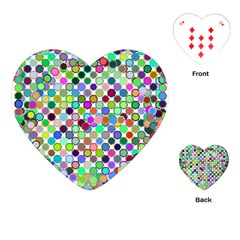 Colorful Dots Balls On White Background Playing Cards (heart)  by Simbadda