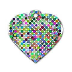 Colorful Dots Balls On White Background Dog Tag Heart (two Sides)