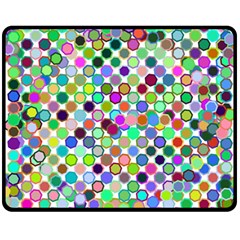 Colorful Dots Balls On White Background Fleece Blanket (medium)  by Simbadda