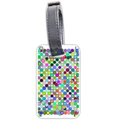 Colorful Dots Balls On White Background Luggage Tags (one Side)  by Simbadda