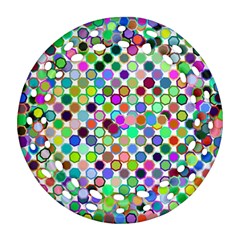 Colorful Dots Balls On White Background Round Filigree Ornament (two Sides) by Simbadda