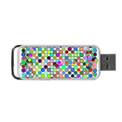 Colorful Dots Balls On White Background Portable Usb Flash (two Sides) by Simbadda