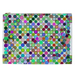 Colorful Dots Balls On White Background Cosmetic Bag (xxl)  by Simbadda