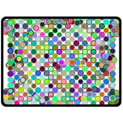 Colorful Dots Balls On White Background Double Sided Fleece Blanket (large)  by Simbadda