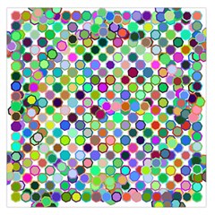 Colorful Dots Balls On White Background Large Satin Scarf (square) by Simbadda