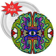 Abstract Shape Doodle Thing 3  Buttons (10 Pack)  by Simbadda