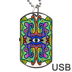 Abstract Shape Doodle Thing Dog Tag Usb Flash (one Side) by Simbadda