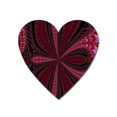 Red Ribbon Effect Newtonian Fractal Heart Magnet by Simbadda