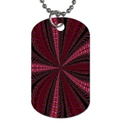 Red Ribbon Effect Newtonian Fractal Dog Tag (one Side) by Simbadda