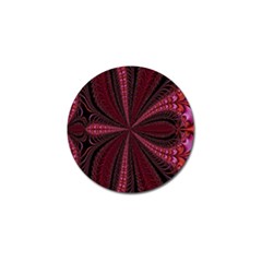 Red Ribbon Effect Newtonian Fractal Golf Ball Marker (4 Pack) by Simbadda