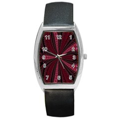 Red Ribbon Effect Newtonian Fractal Barrel Style Metal Watch by Simbadda