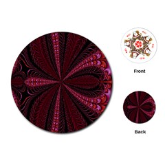 Red Ribbon Effect Newtonian Fractal Playing Cards (round)  by Simbadda