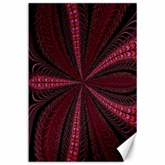 Red Ribbon Effect Newtonian Fractal Canvas 12  X 18   by Simbadda