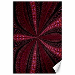 Red Ribbon Effect Newtonian Fractal Canvas 24  X 36  by Simbadda