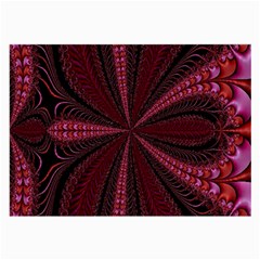 Red Ribbon Effect Newtonian Fractal Large Glasses Cloth by Simbadda