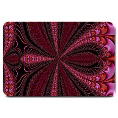 Red Ribbon Effect Newtonian Fractal Large Doormat  by Simbadda