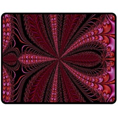 Red Ribbon Effect Newtonian Fractal Fleece Blanket (medium)  by Simbadda