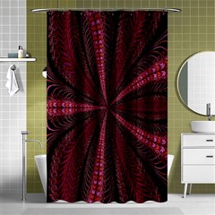 Red Ribbon Effect Newtonian Fractal Shower Curtain 48  X 72  (small)  by Simbadda