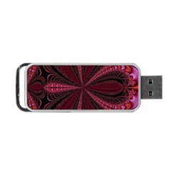 Red Ribbon Effect Newtonian Fractal Portable Usb Flash (one Side) by Simbadda