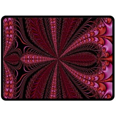 Red Ribbon Effect Newtonian Fractal Double Sided Fleece Blanket (large)  by Simbadda